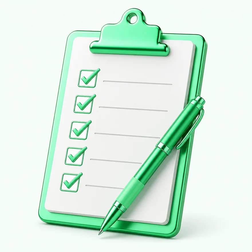 Clipboard checklist — Pure Casino