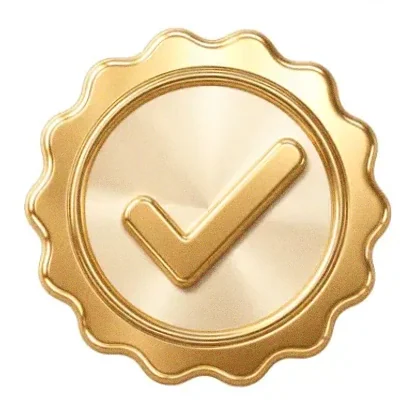 Checkmark badge — Pure Casino