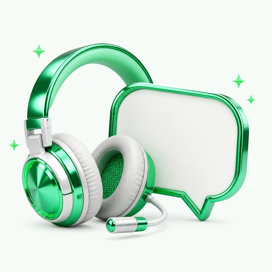 Headset with speech bubble — Pure Casino
